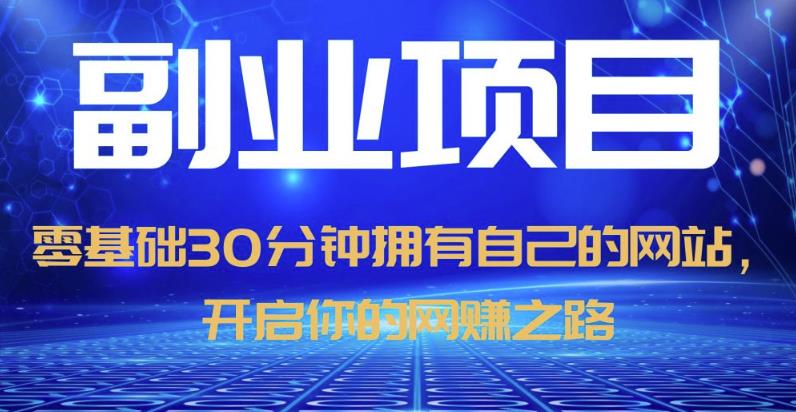 零基础30分钟拥有自己的网站，日赚1000+，开启你的网创之路（教程+源码）-观智斋电商课程站