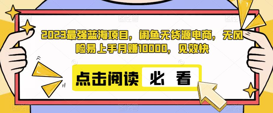 2023最强蓝海项目，闲鱼无货源电商，无风险易上手月赚10000，见效快-观智斋电商课程站