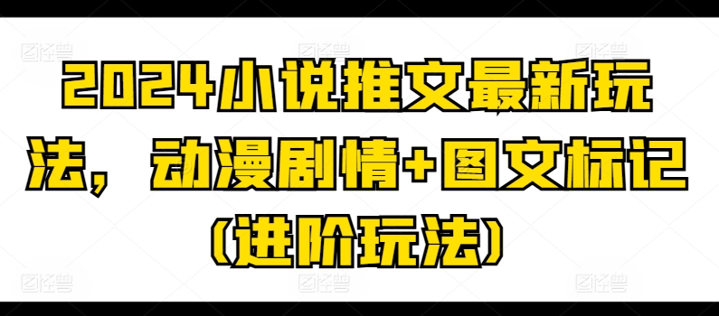 2024小说推文最新玩法，动漫剧情+图文标记(进阶玩法)-观智斋电商课程站