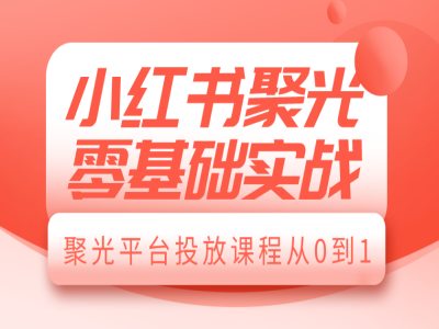 小红书聚光零基础实战，聚光平台投放课程从0到1-观智斋电商课程站
