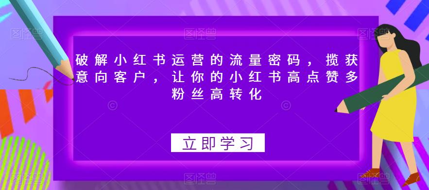 破解小红书运营的流量密码，揽获意向客户，让你的小红书高点赞多粉丝高转化-观智斋电商课程站
