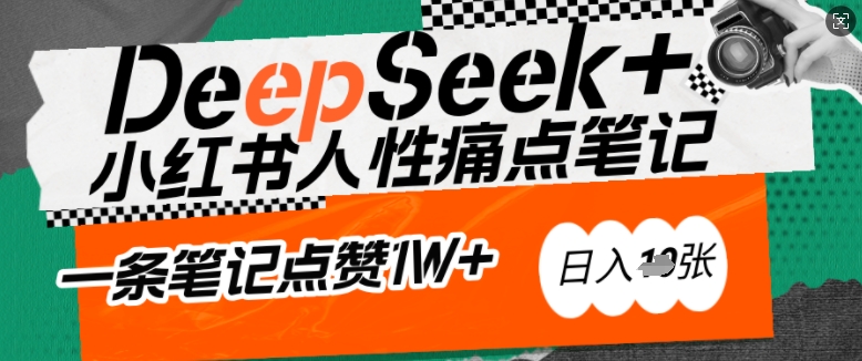 AI赋能小红书爆款秘籍：用DeepSeek轻松抓人性痛点，小白也能写出点赞破万的吸金笔记，日入多张-观智斋电商课程站