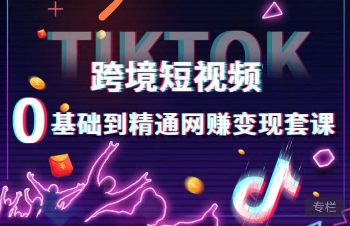 跨境短视频TIKTOK 0基础到精通网创变现套课，跨境短视频独立站带货变现技巧-观智斋电商课程站