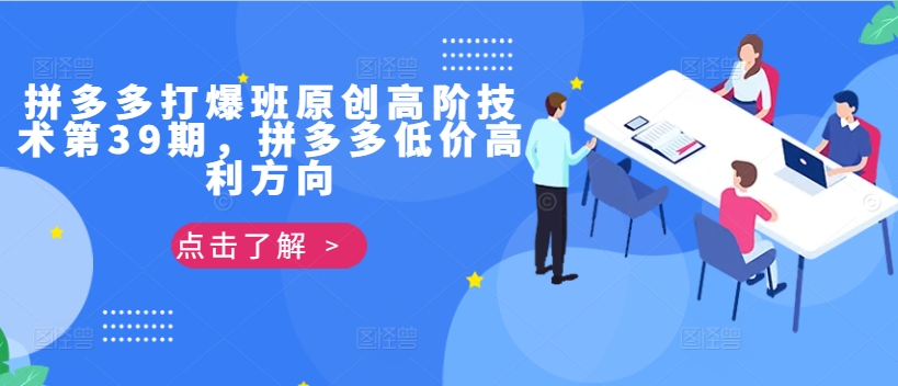 拼多多打爆班原创高阶技术第39期，拼多多低价高利方向-观智斋电商课程站