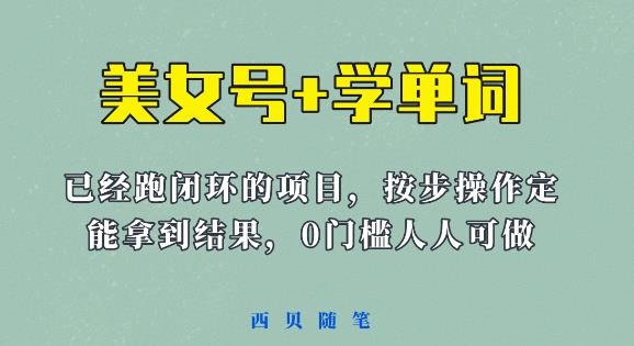 《美女号+学单词》玩法，信息差而已课程拆开揉碎了和大家去讲(教程+素材)【揭秘】-观智斋电商课程站