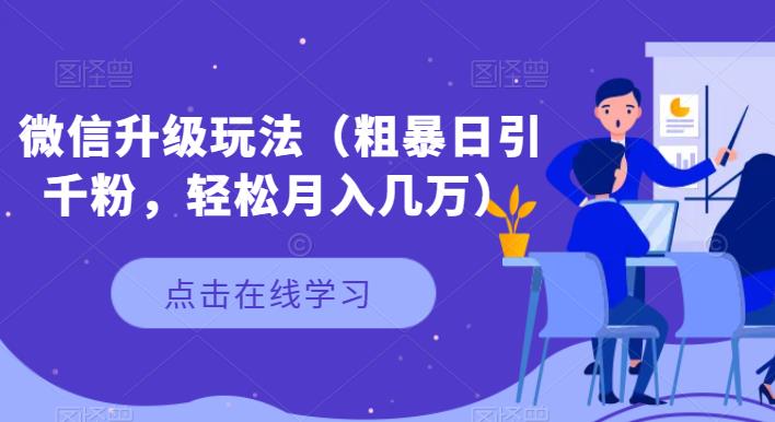 微信升级玩法（粗暴日引千粉，轻松月入几万）-观智斋电商课程站