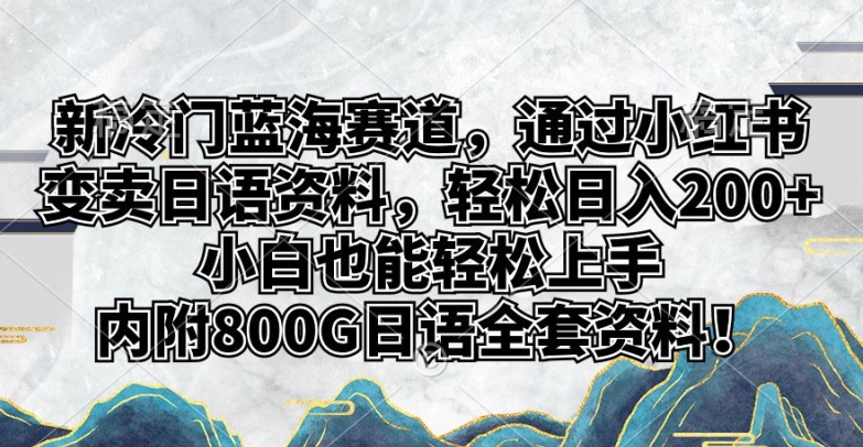 新冷门蓝海赛道，通过小红书变卖日语资料，轻松日入200+，小白也能轻松上手-观智斋电商课程站