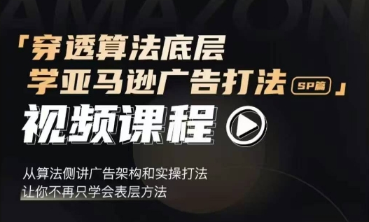 穿透算法底层，学亚马逊广告打法SP篇，从算法侧讲广告架构和实操打法，让你不再只学会表层方法-观智斋电商课程站