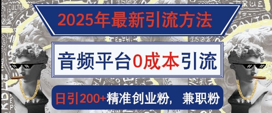 2025年最新引流方法，音频平台0成本引流，日引200+精准创业粉-观智斋电商课程站