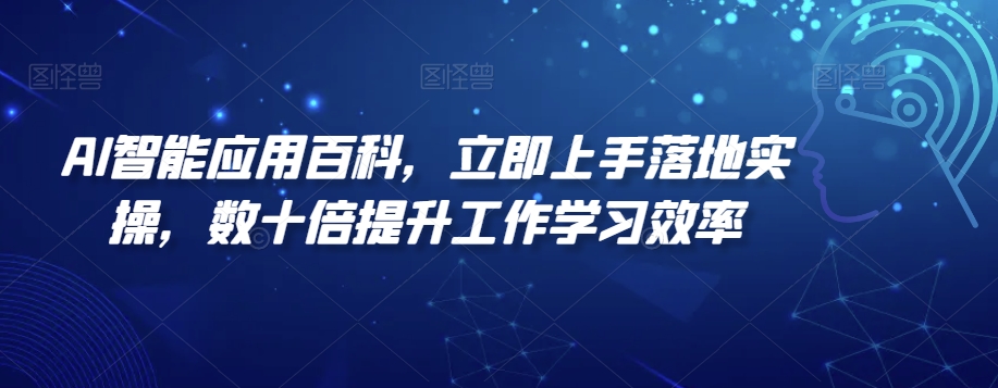 AI智能应用百科，​立即上手落地实操，数十倍提升工作学习效率-观智斋电商课程站