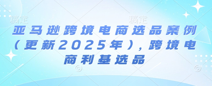亚马逊跨境电商选品案例(更新2025年3月)，跨境电商利基选品-观智斋电商课程站