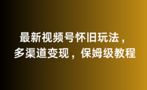 最新视频号怀旧玩法，多渠道变现，保姆级教程-观智斋电商课程站