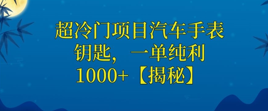 超冷门项目汽车手表钥匙，一单纯利1000+-观智斋电商课程站