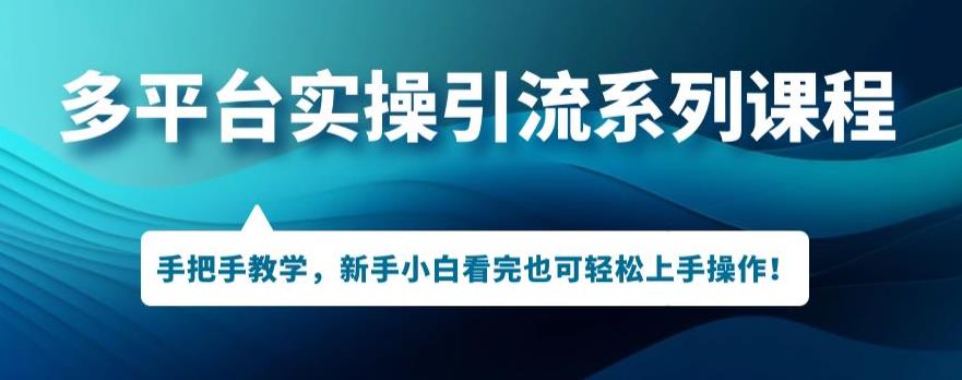 多平台引流实操系列课程，新手小白看完也可轻松上手进行引流操作-观智斋电商课程站