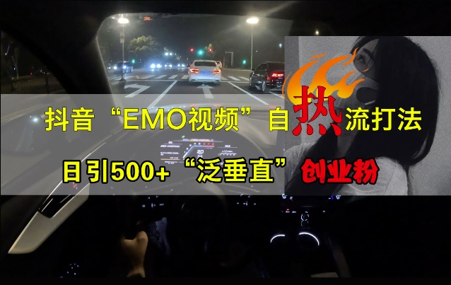 抖音EMO视频自热打法，日引500+“泛垂直”创业粉-观智斋电商课程站