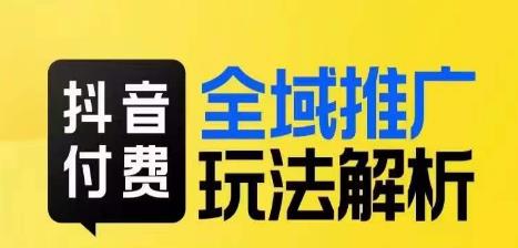 抖音付费全域推广玩法解析，抓住平台红利，小付费撬动大流量-观智斋电商课程站