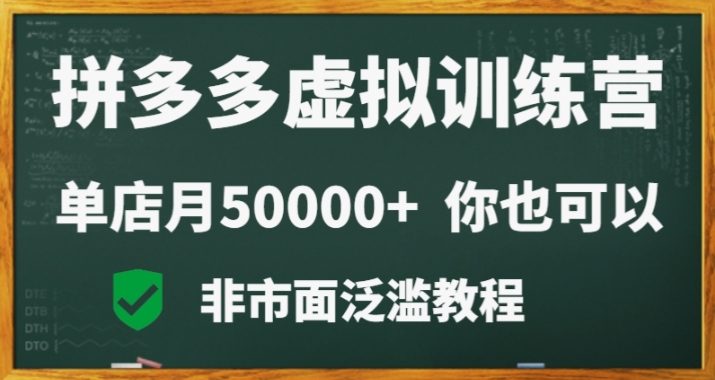 拼多多虚拟电商训练营月入30000+你也行，暴利稳定长久，副业首选-观智斋电商课程站