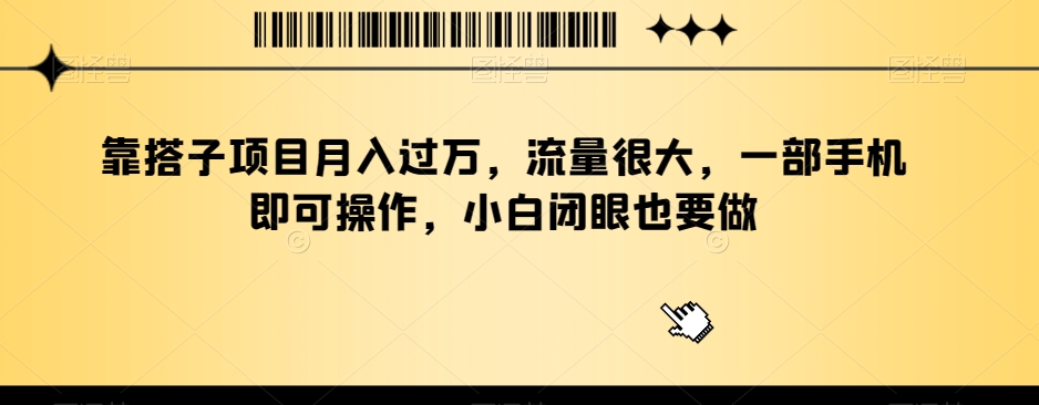 靠搭子项目月入过万，流量很大，一部手机即可操作，小白闭眼也要做-观智斋电商课程站