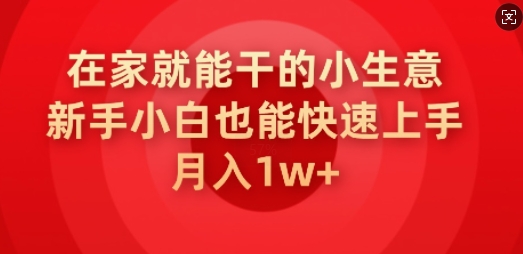 在家就能干的小生意，新手小白也能快速上手，月入1w-观智斋电商课程站