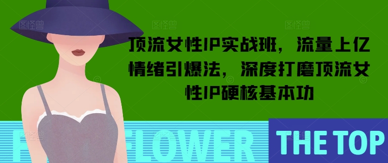 顶流女性IP实战班，流量上亿情绪引爆法，深度打磨顶流女性IP硬核基本功-观智斋电商课程站