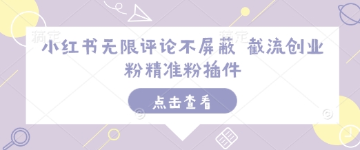 小红书无限评论不屏蔽 截流创业粉精准粉插件-观智斋电商课程站