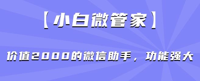 【小白微管家】价值2000的微信助手，功能强大-观智斋电商课程站