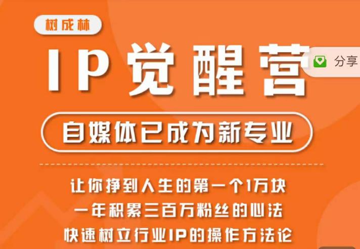 树成林·IP觉醒营，快速树立行业IP的操作方法论，让你赚到人生的第一个1万块（更新）-观智斋电商课程站