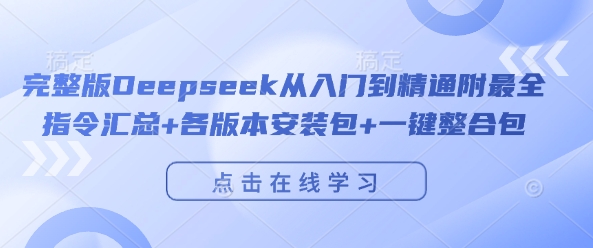 完整版Deepseek从入门到精通附最全指令汇总+各版本安装包+一键整合包-观智斋电商课程站