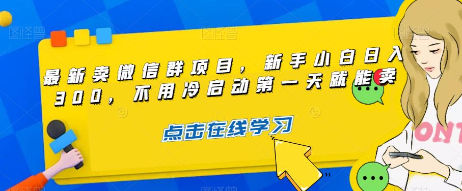最新卖微信群项目，新手小白日入300，不用冷启动第一天就能卖-观智斋电商课程站