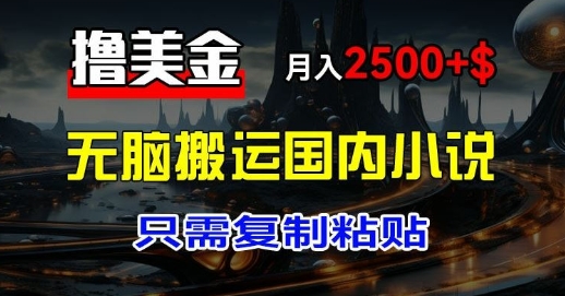 最新撸美金项目：搬运国内小说爽文，只需复制粘贴，月入2k+美金-观智斋电商课程站