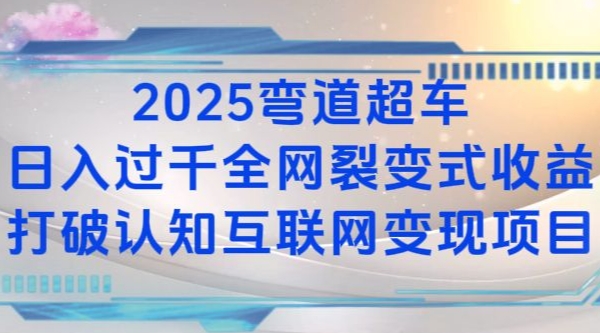 2025弯道超车日入过K全网裂变式收益打破认知互联网变现项目【揭秘】-观智斋电商课程站