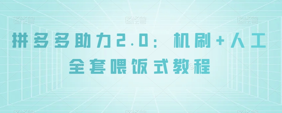 拼多多助力2.0：机刷+人工全套喂饭式教程【揭秘】-观智斋电商课程站