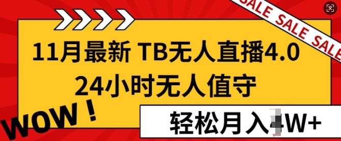 【11月最新淘宝-无人直播4.0】，24小时无人值守，打造日不落直播间，轻松月入过W-观智斋电商课程站