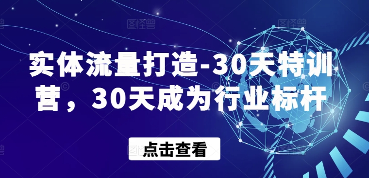实体流量打造-30天特训营，30天成为行业标杆-观智斋电商课程站