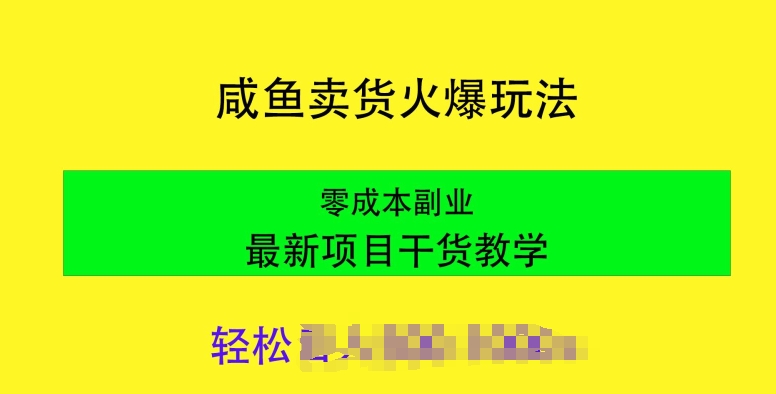 闲鱼卖货火爆玩法，靠售卖电子产品，零成本副业项目最新干货教学-观智斋电商课程站
