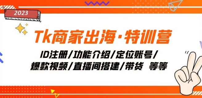 Tk商家出海·特训营：ID注册/功能介绍/定位账号/爆款视频/直播间搭建/带货-观智斋电商课程站