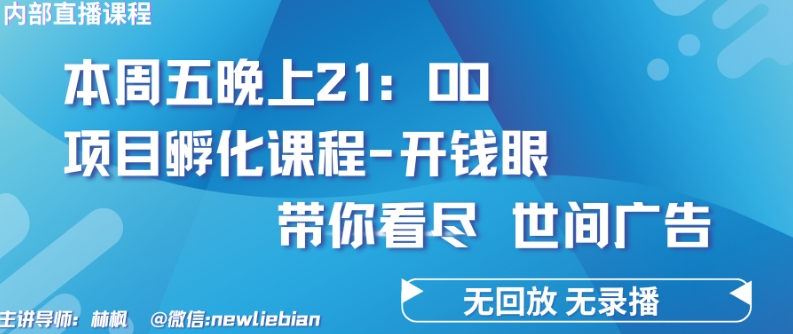 4.26日内部回放课程《项目孵化-开钱眼》赚钱的底层逻辑【揭秘】-观智斋电商课程站