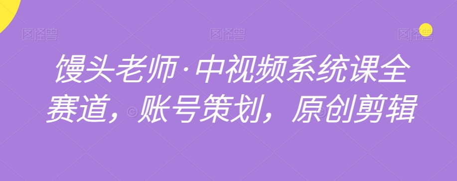 馒头老师·中视频系统课全赛道，账号策划，原创剪辑-观智斋电商课程站