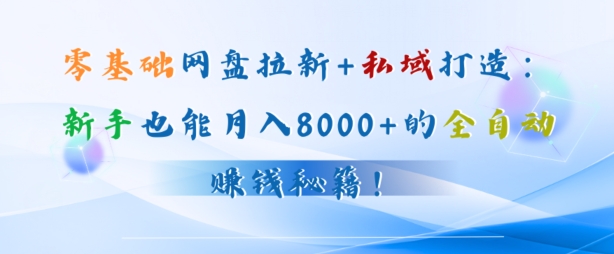 零基础网盘拉新+私域引流：新手也能月入50000+的全自动赚钱秘籍!-观智斋电商课程站