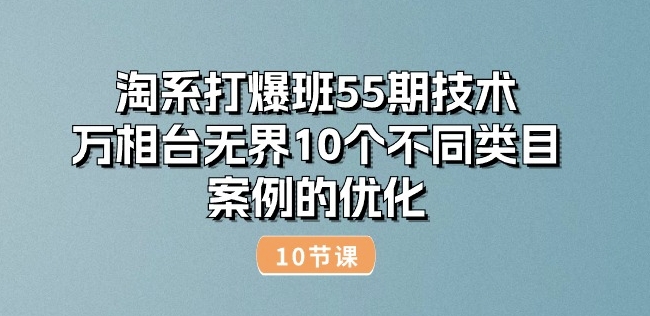 淘系打爆班55期技术：万相台无界10个不同类目案例的优化(10节)-观智斋电商课程站