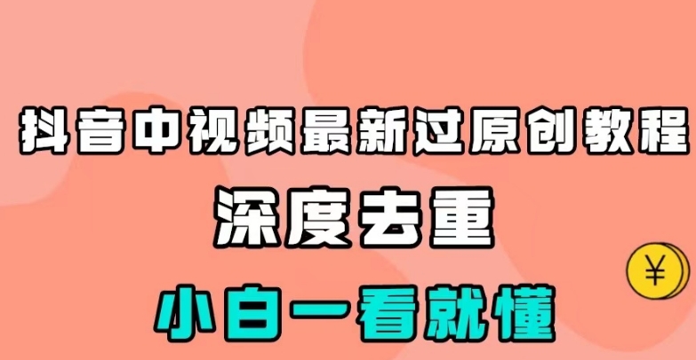 抖音中视频最新过原创教程，深度去重，小白一看就懂【揭秘】-观智斋电商课程站