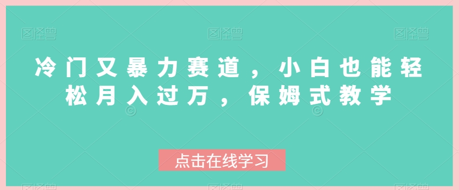 冷门又暴力赛道，小白也能轻松月入过万，保姆式教学-观智斋电商课程站