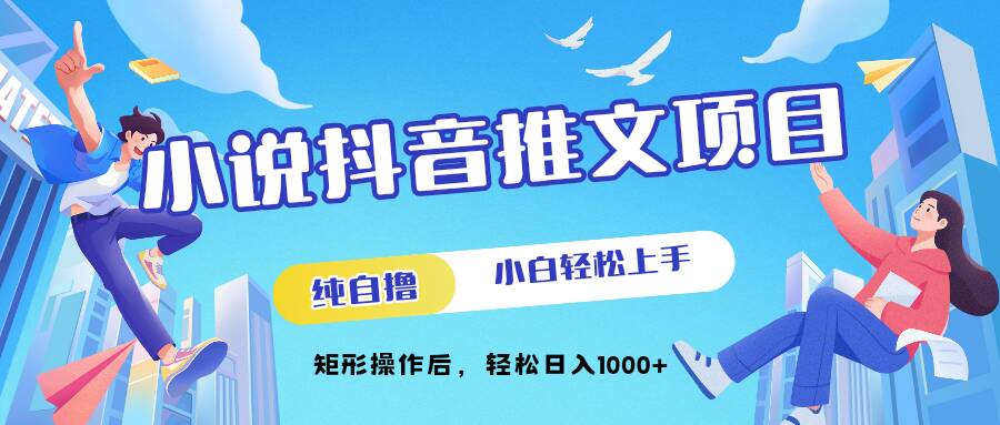 小说抖音推文项目，纯自撸，小白轻松上手，矩形操作后，轻松日入几张-观智斋电商课程站