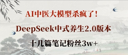 AI中医大模型杀疯了！DeepSeek中式养生2.0版本，十几篇笔记粉丝3w+-观智斋电商课程站