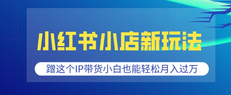 小红书小店新玩法，蹭这个IP带货，小白也能轻松月入过W【揭秘】-观智斋电商课程站