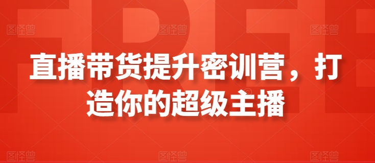 直播带货提升密训营，打造你的超级主播-观智斋电商课程站