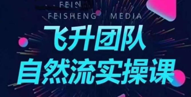 飞升团队课程自然流实操课，抖音半无人起号主播间搭建教学-观智斋电商课程站