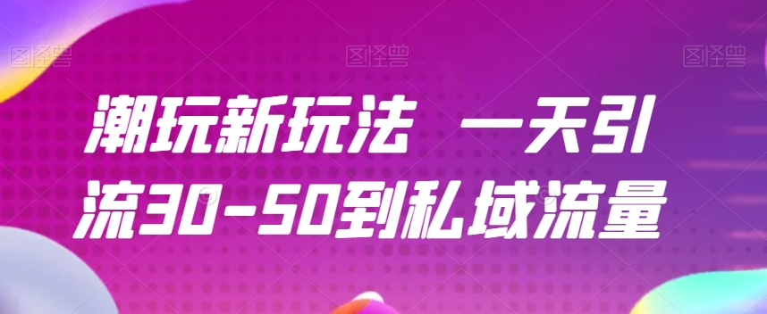 潮玩新玩法一天引流30-50到私域流量-观智斋电商课程站