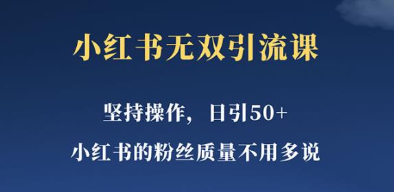 小红书无双课一天引50+女粉，不用做视频发视频，小白也很容易上手拿到结果【仅揭秘】-观智斋电商课程站