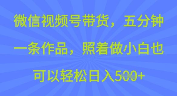 微信视频号带货，五分钟一条作品，照着做小白也可以轻松日入5张-观智斋电商课程站